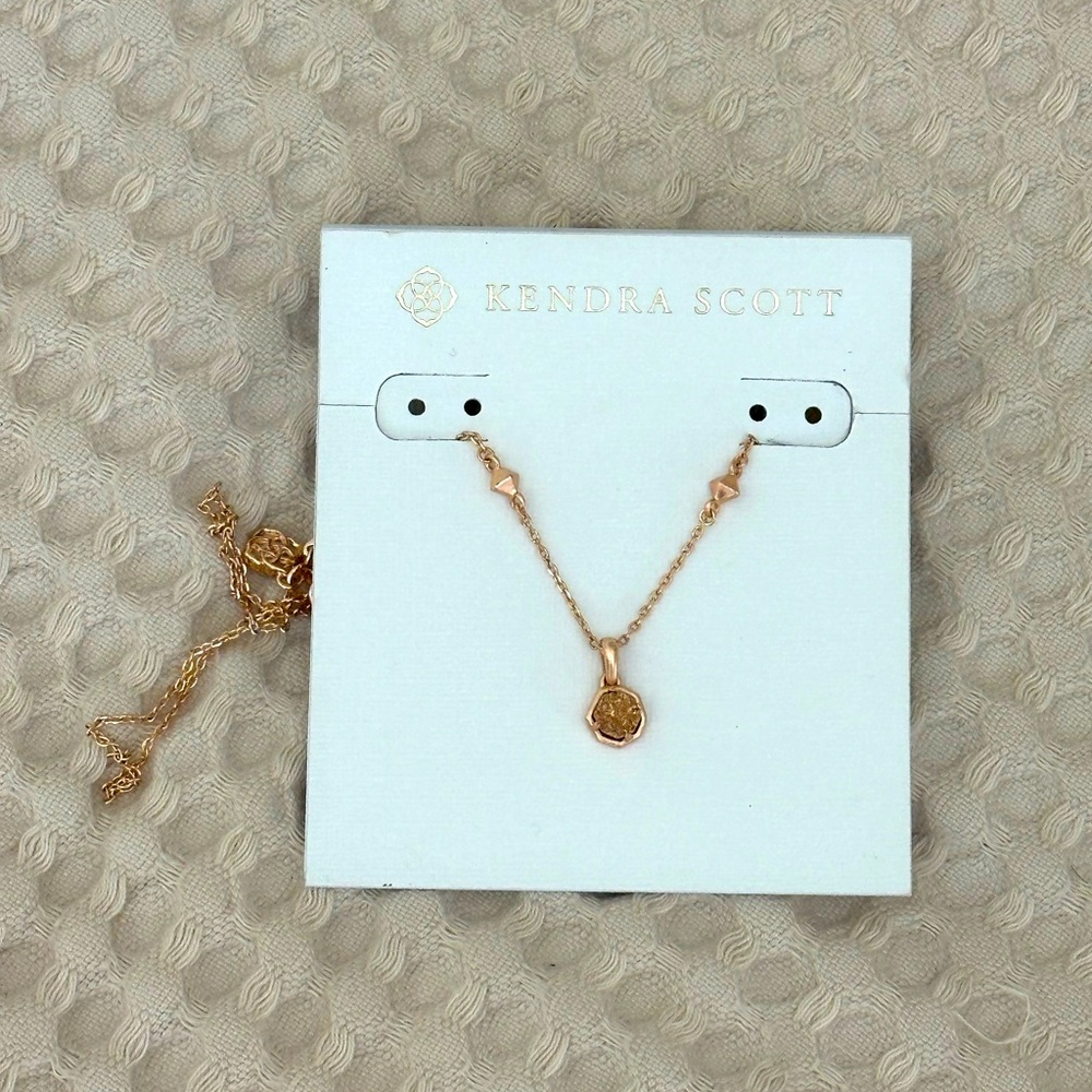 Kendra Scott Rose Gold Nola Drusy Necklace